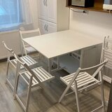 Set masa cu 4 sau 6 scaune pliante pe ALB